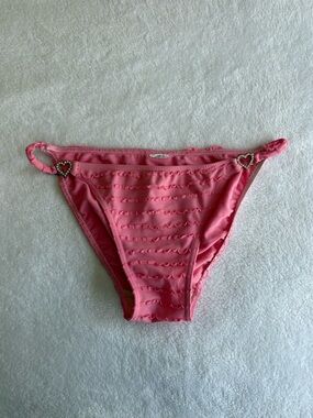 XOXO Pink Ruffle Bikini Bottoms with hearts
